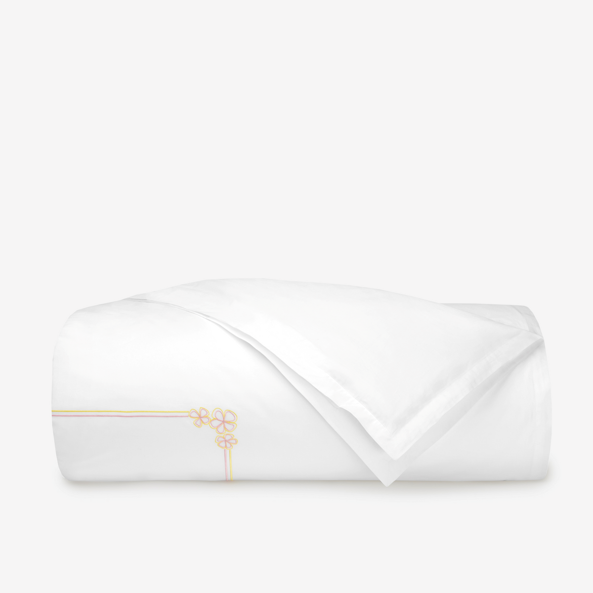 Silo of Duvet Cover Sferra Fiorina Bedding in White/Carnation Color