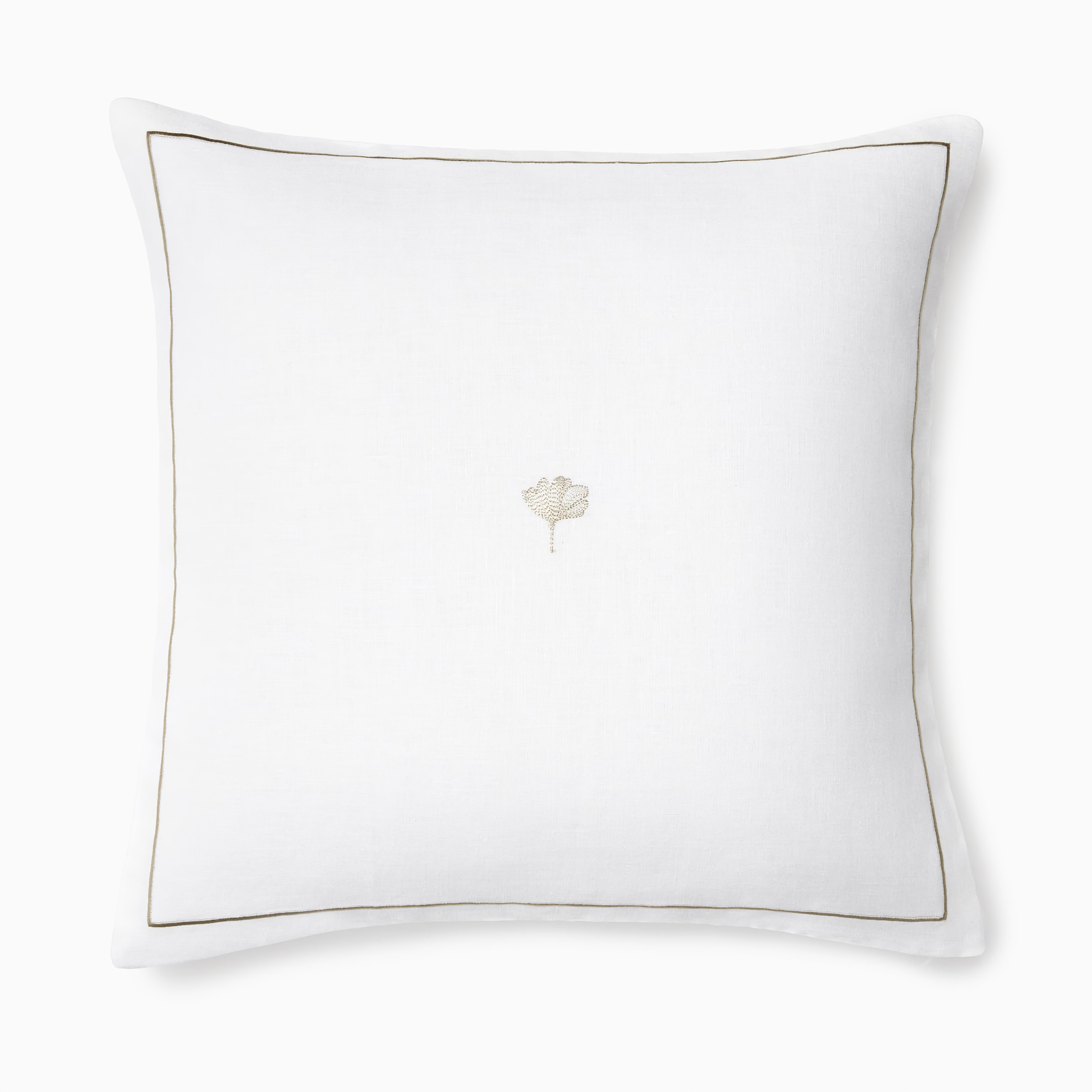 Sferra Ginkgo Decorative Pillow in White and Ash Color