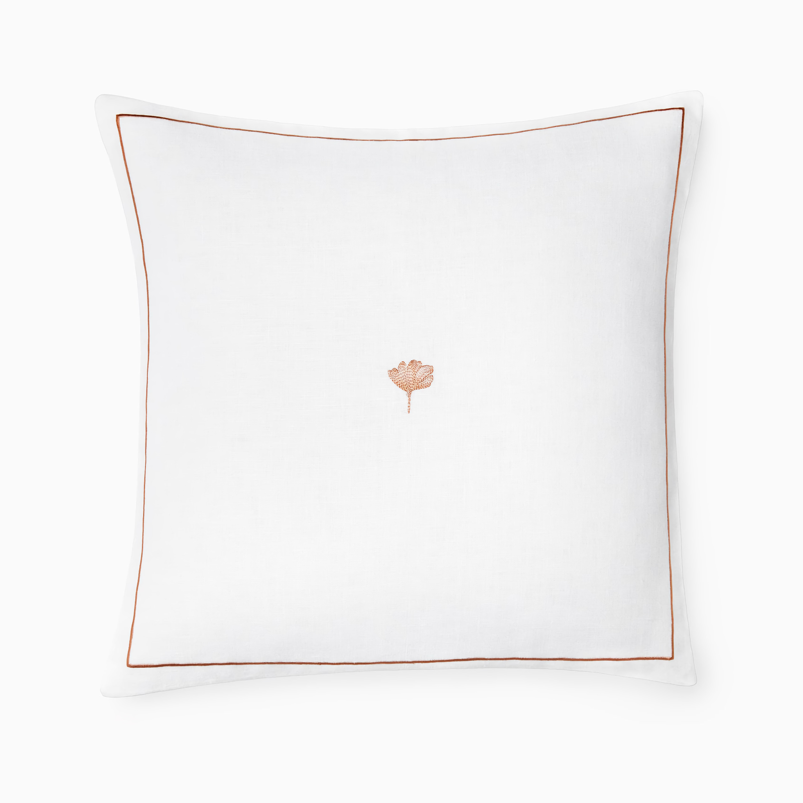 Sferra Ginkgo Decorative Pillow in White and Russet Color