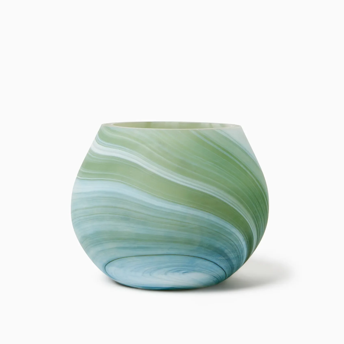 Clover Sferra Giove Marbled Votive Holder—a stunning piece of unique home decor against a white background