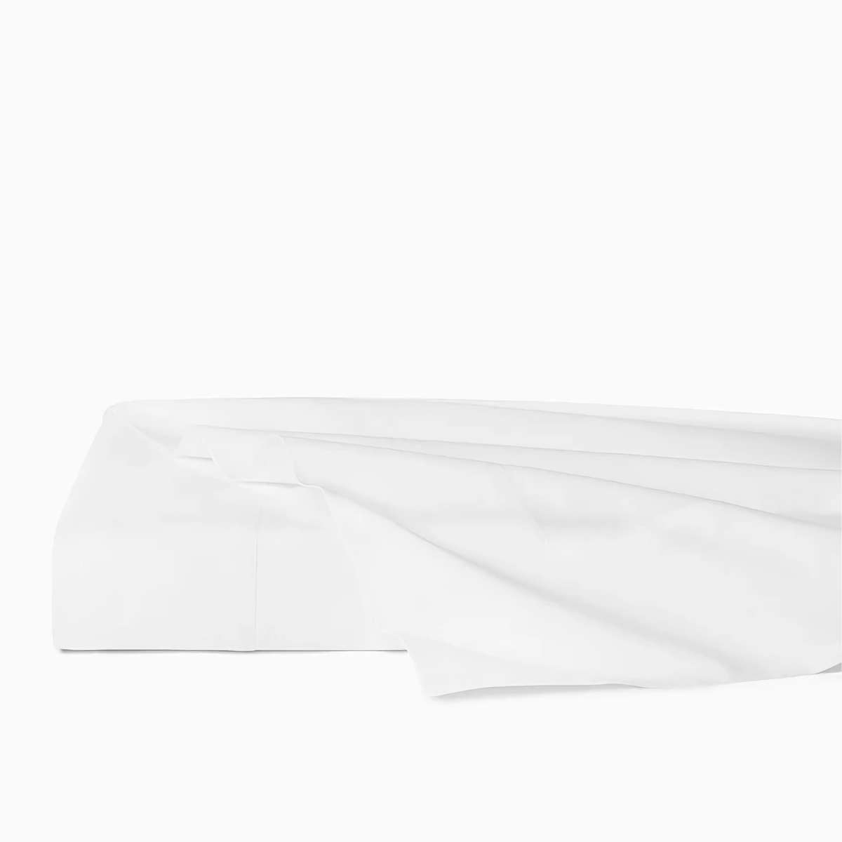 Folded Flat Sheet of Sferra Giza 45 Corto Percale Bedding in Color White