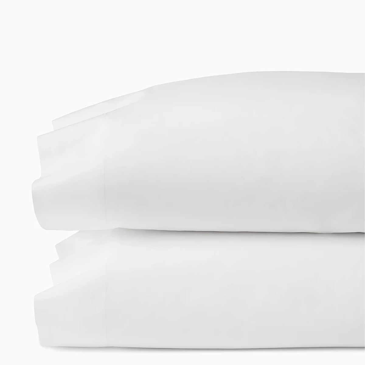 Pair of Pillowcases of Sferra Giza 45 Corto Percale Bedding in Color White