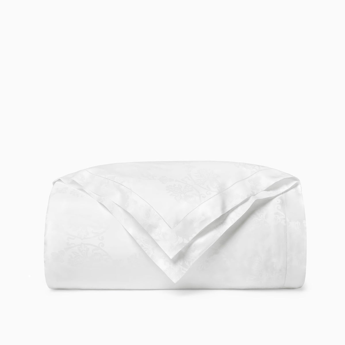 Folded Duvet Cover of White Sferra Giza 45 Lido Bedding