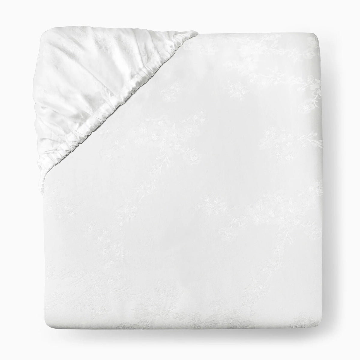Folded Fitted Sheet of Sferra Giza 45 Natura Bedding in White Color