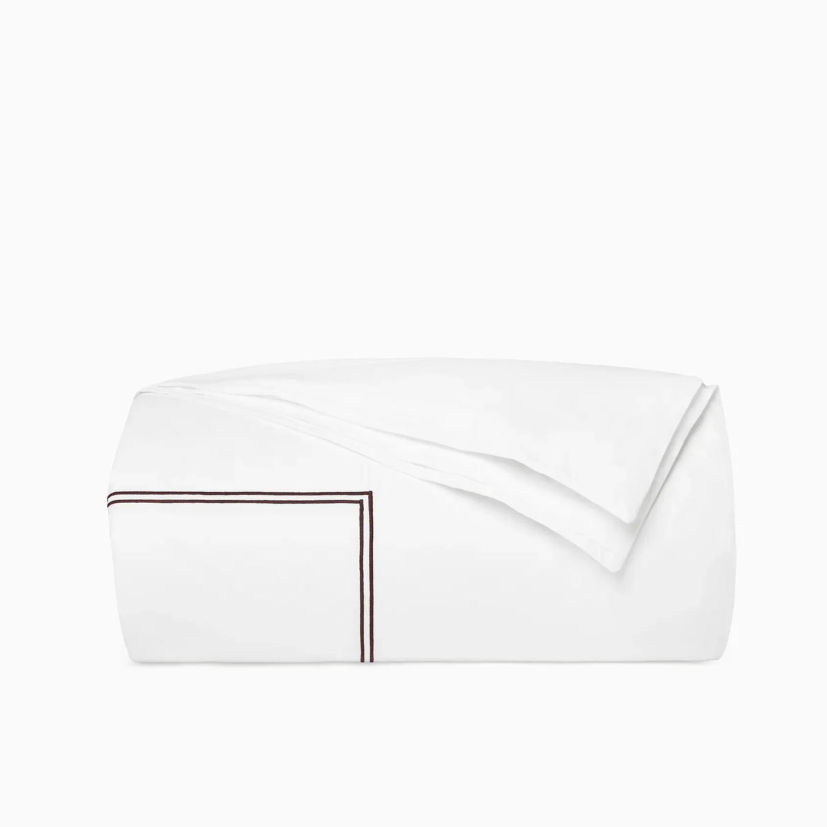 Folded Duvet Cover of Sferra Grande Hotel Bedding in White and Mocha