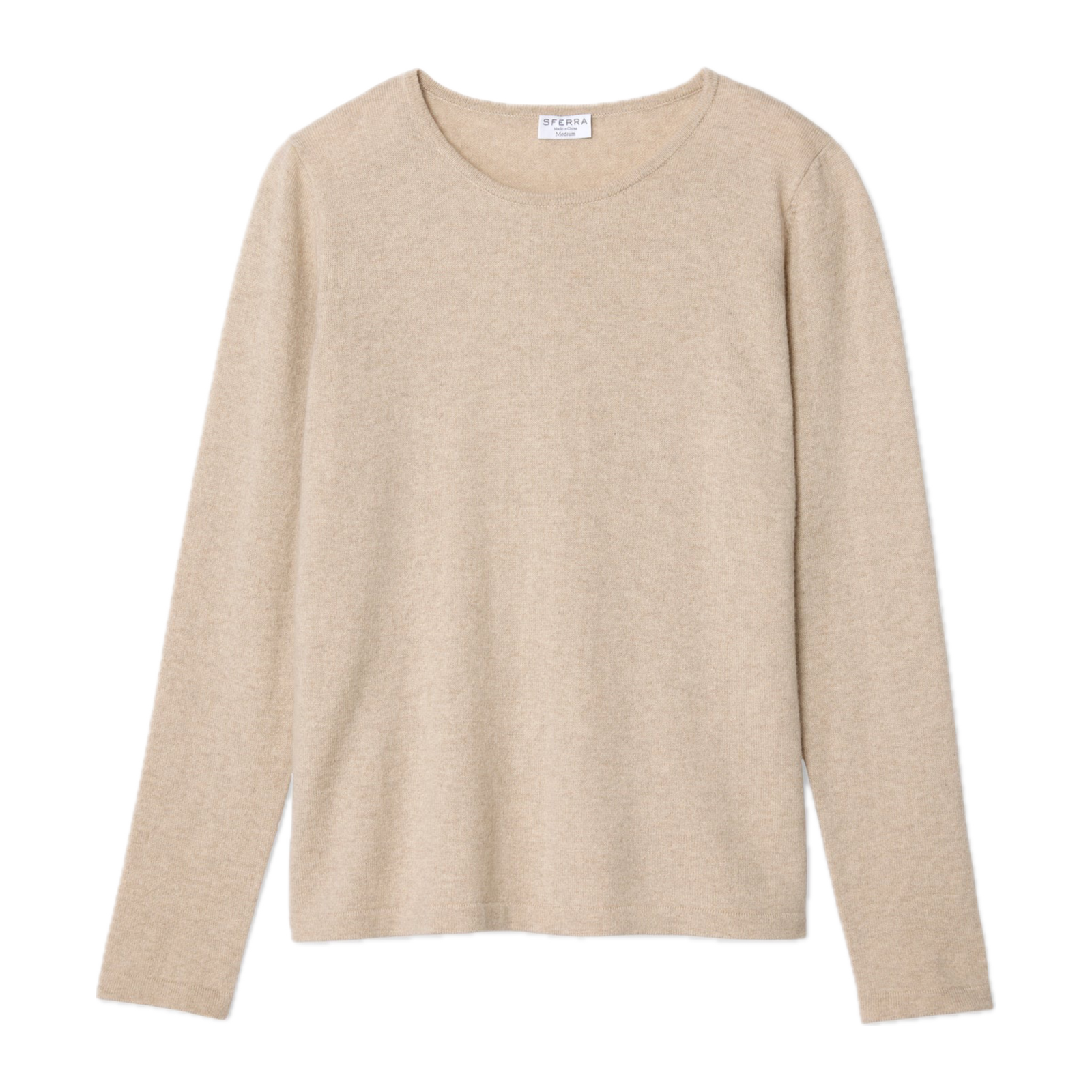 Tan Sferra Intimita Long Sleeve Top against a White Background