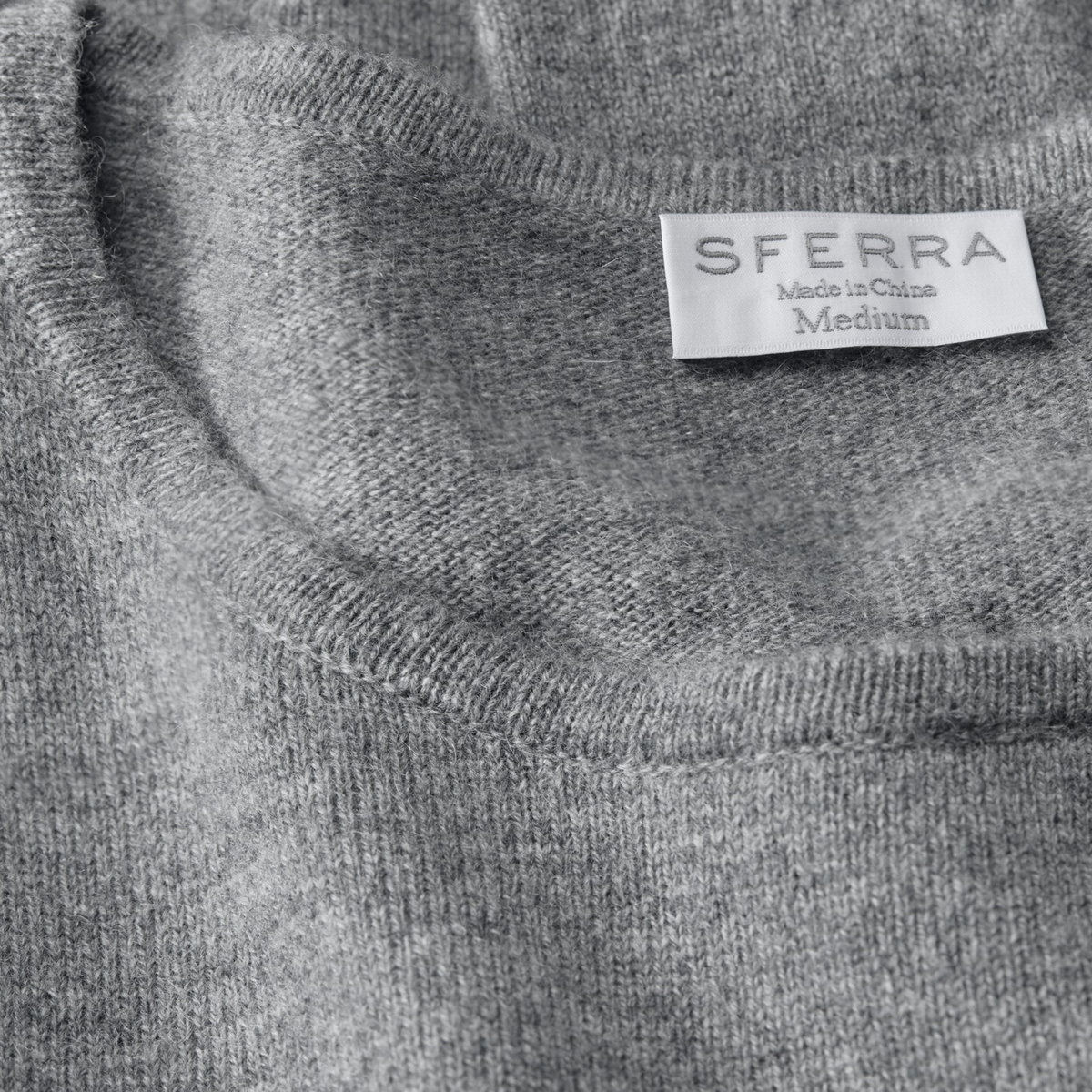 UNeck Closeup of Grey Sferra Intimita Long Sleeve Top