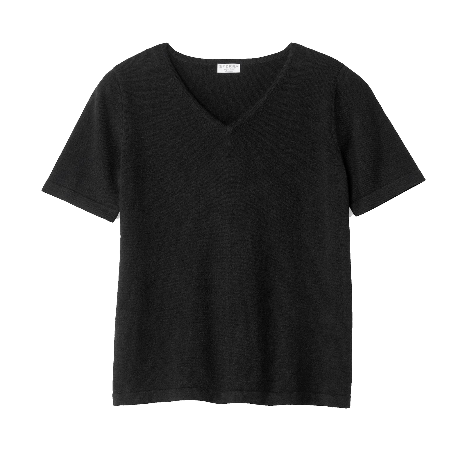 Black Sferra Intimita Short Sleeve Top against White Background