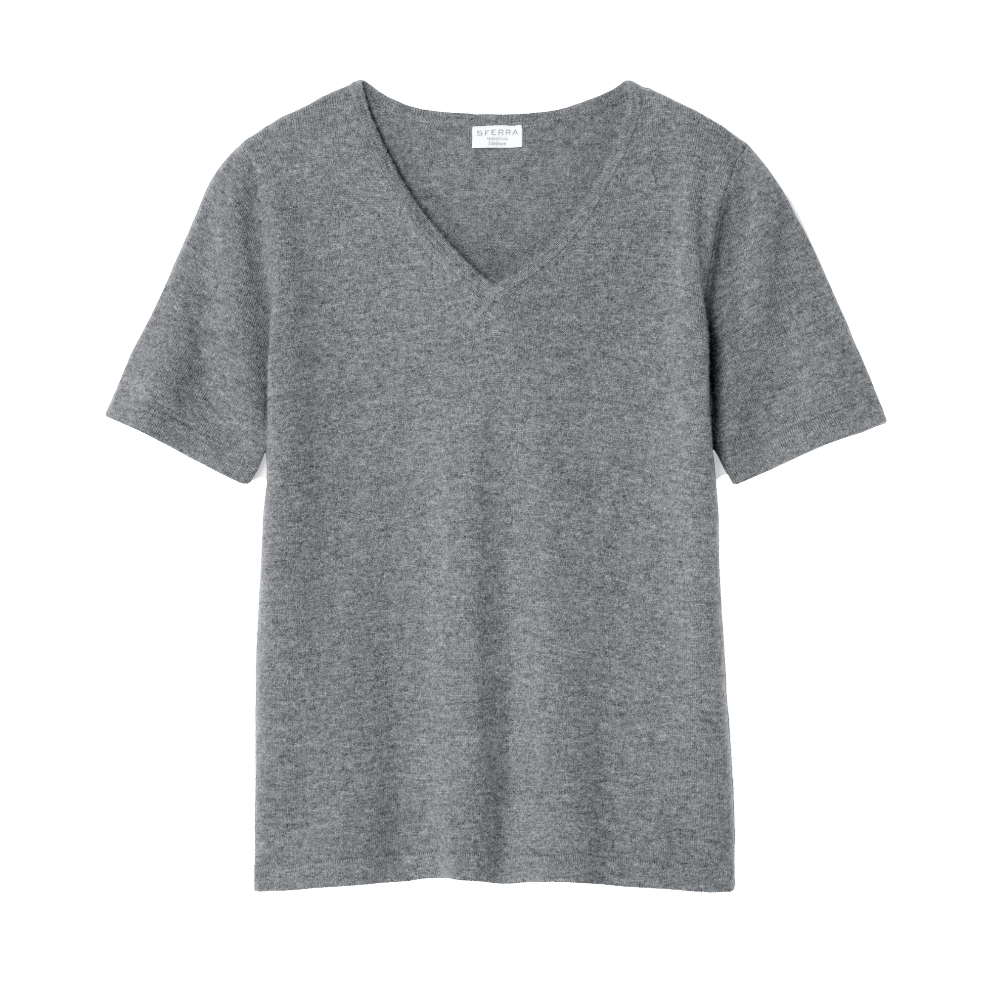 Grey Sferra Intimita Short Sleeve Top against White Background