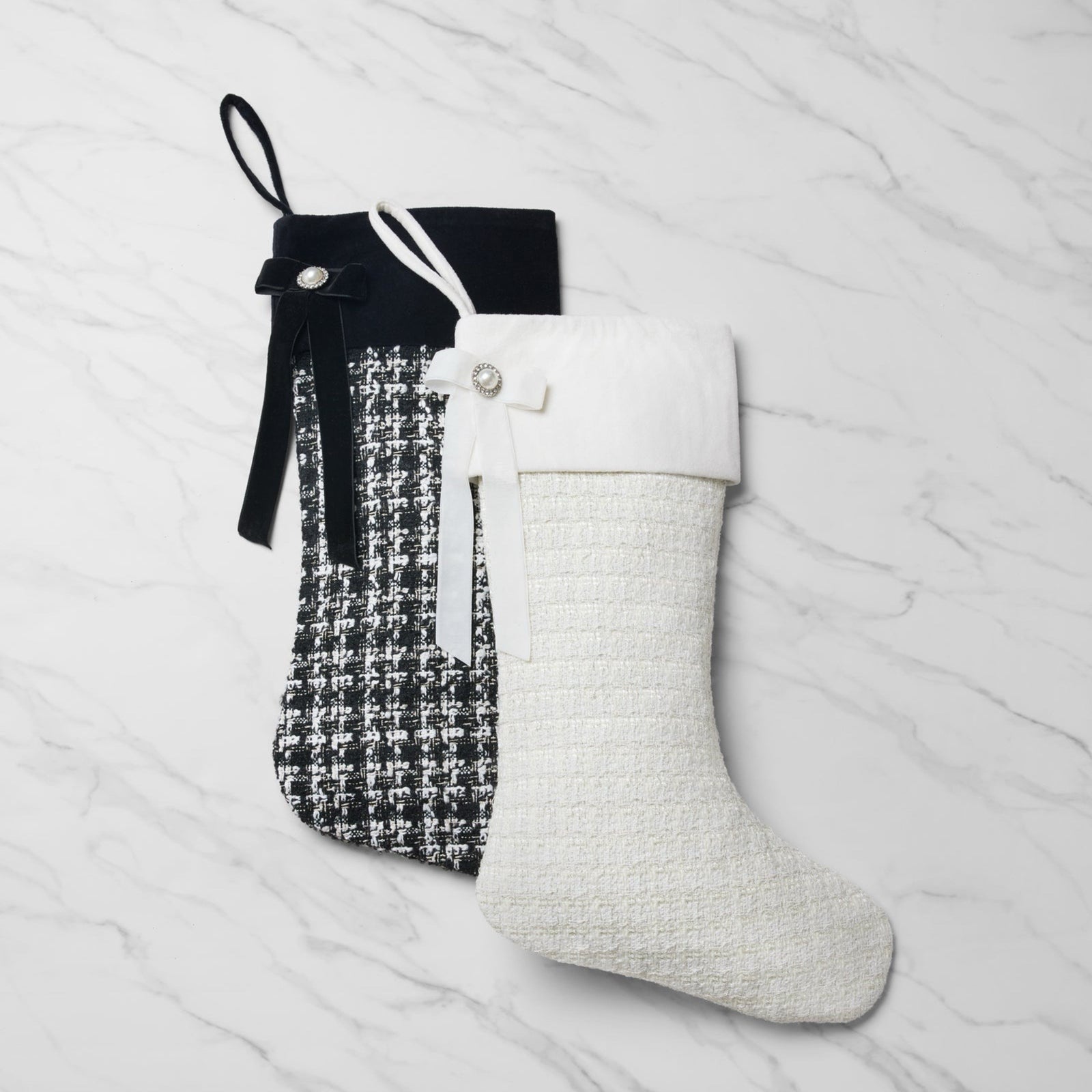 Both Colors of Sferra Jingle Holiday Stockings