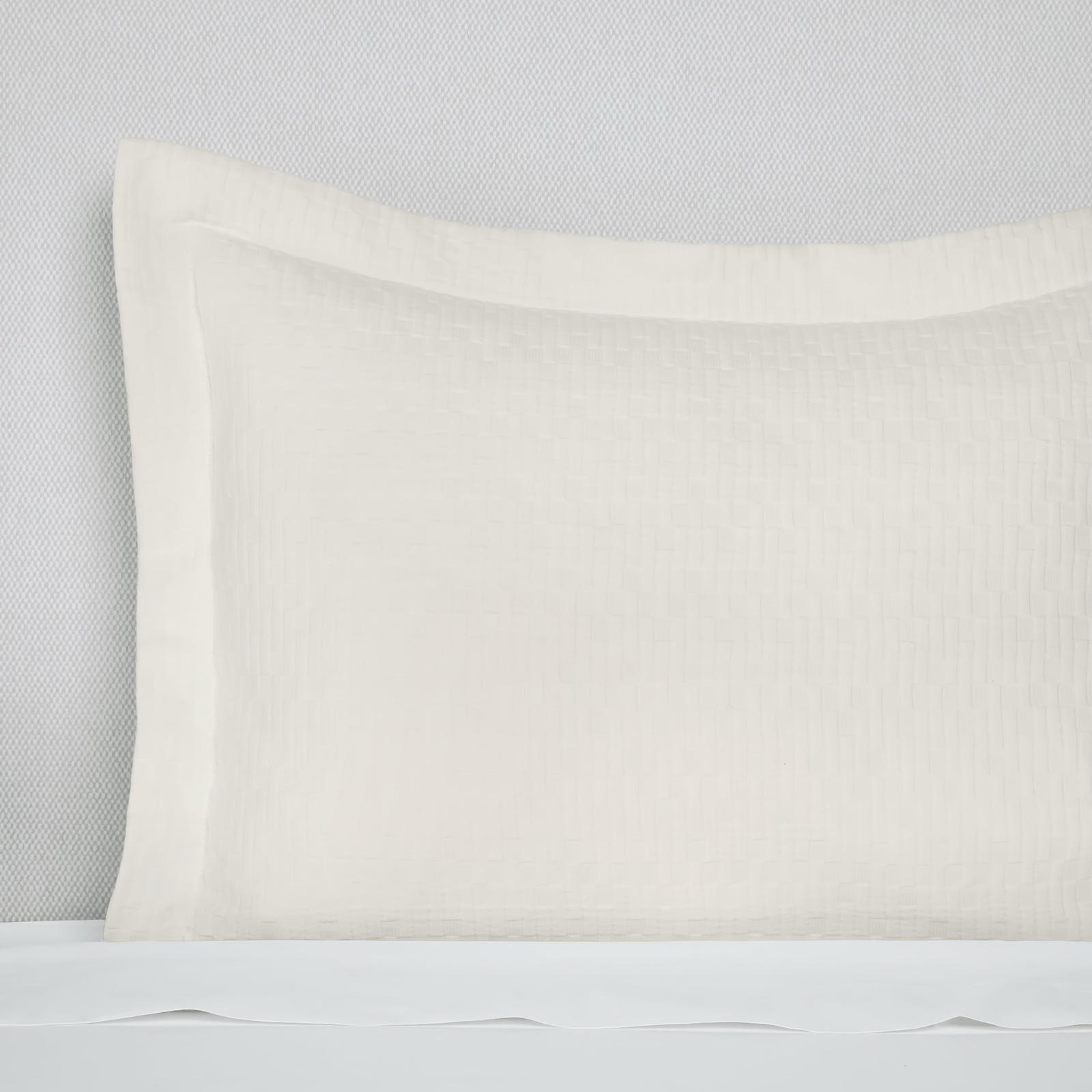 Closeup of Sferra Lecce Sham in Oyster 