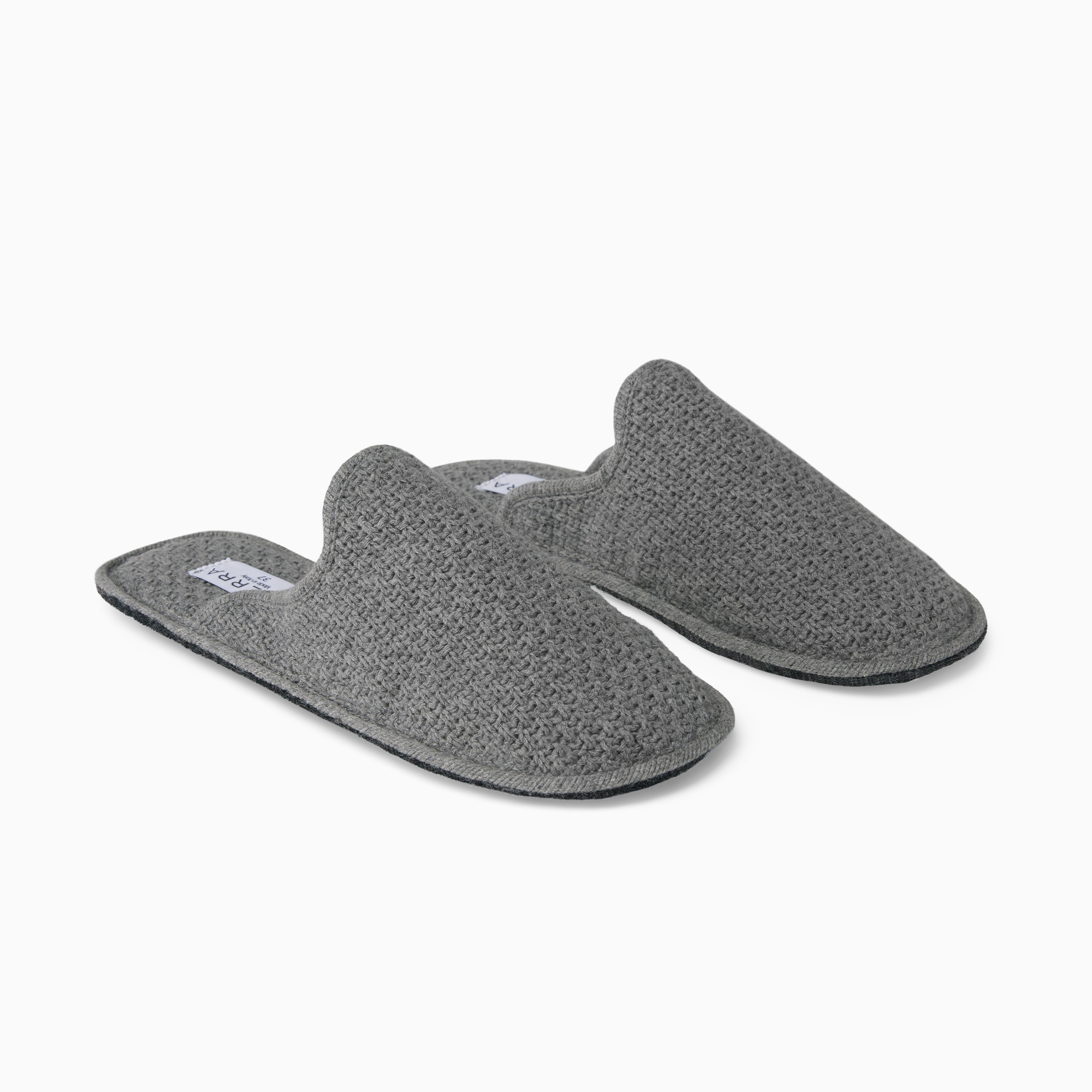 Pair of Grey Sferra Lena Women's Slippers in Diagonal View