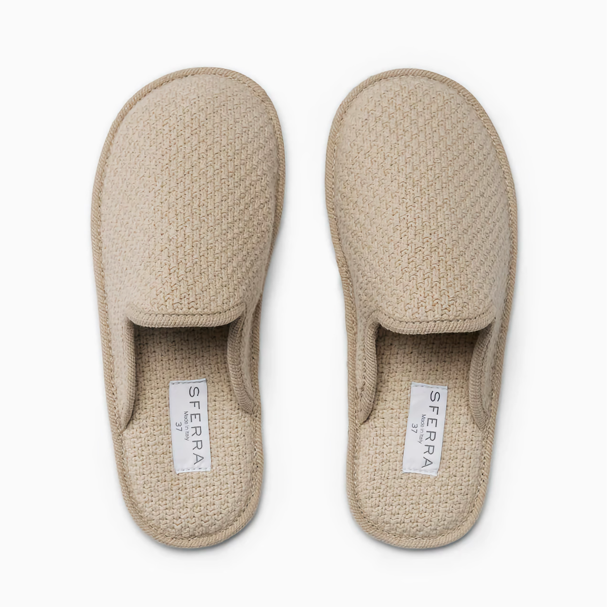 Pair of Beige Sferra Lena Women&#39;s Slippers in Top View