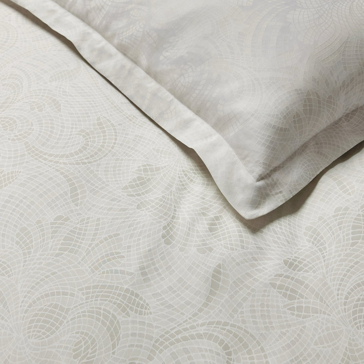Detail view of Sferra Leonessa Duvet Cover and Shams