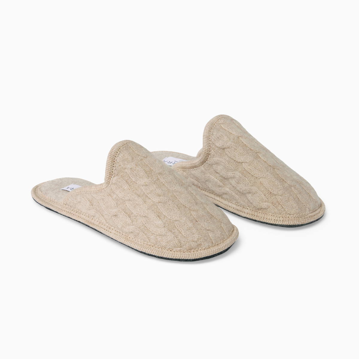 Diagonal View of a Pair of Beige Sferra Leta Women&#39;s Slippers