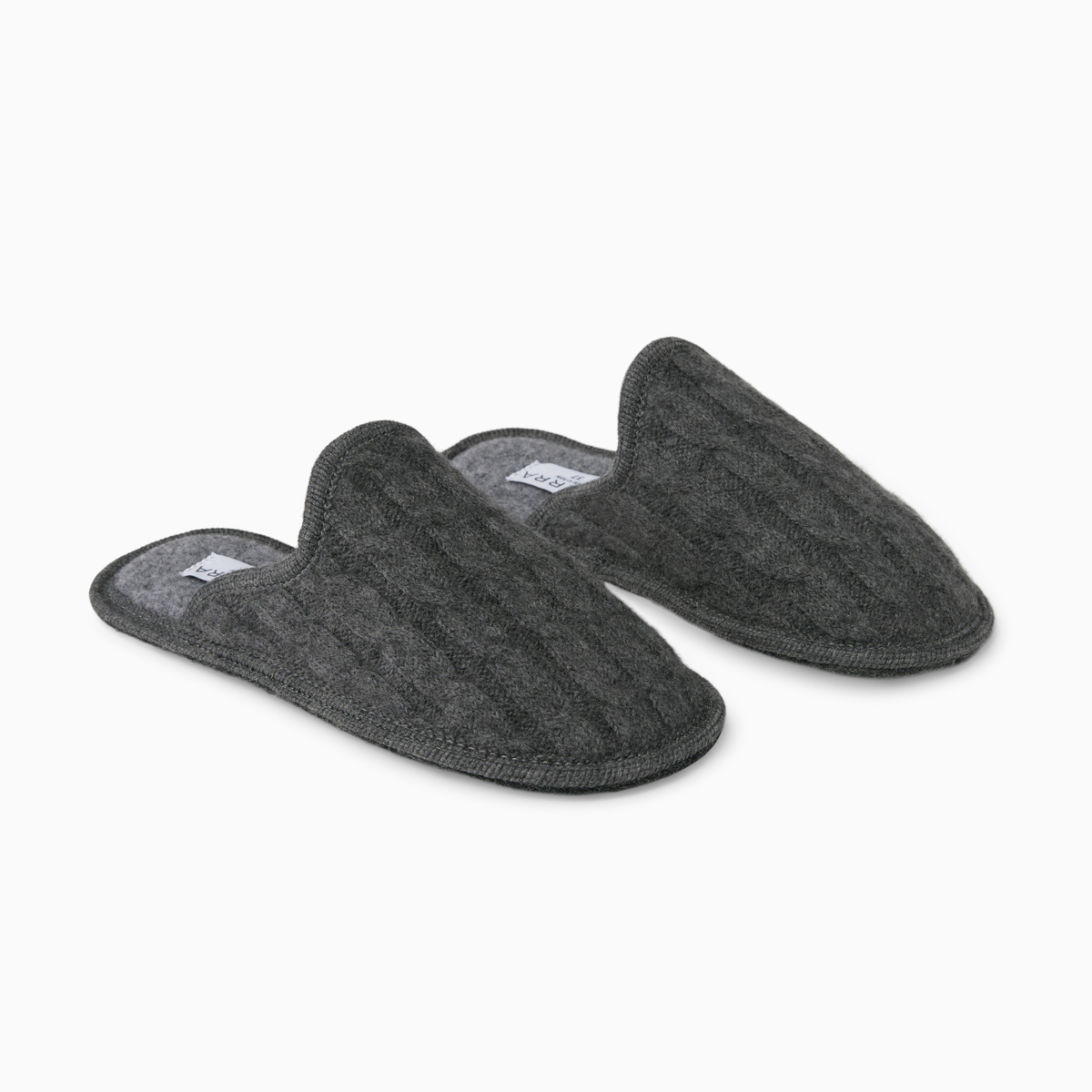 Diagonal View of a Pair of Grey Sferra Leta Women&#39;s Slippers