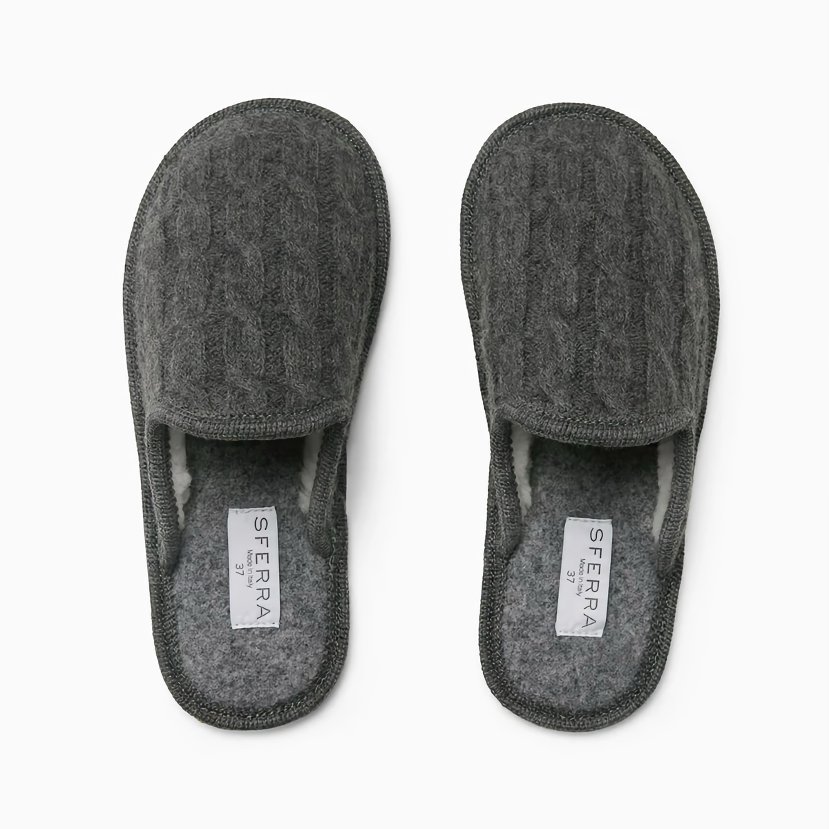 Top View of a Pair of Grey Sferra Leta Women&#39;s Slippers