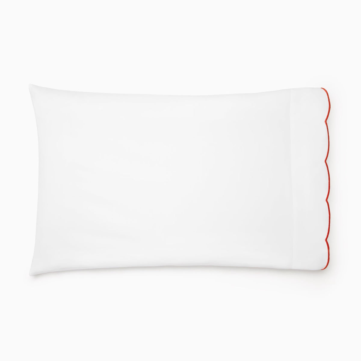 Pillowcase of Sferra Limana Bedding in White/Persimmon Color