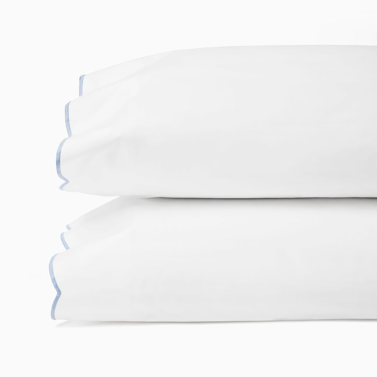 Pair of Pillowcases of Sferra Limana Bedding in White/Sea Color