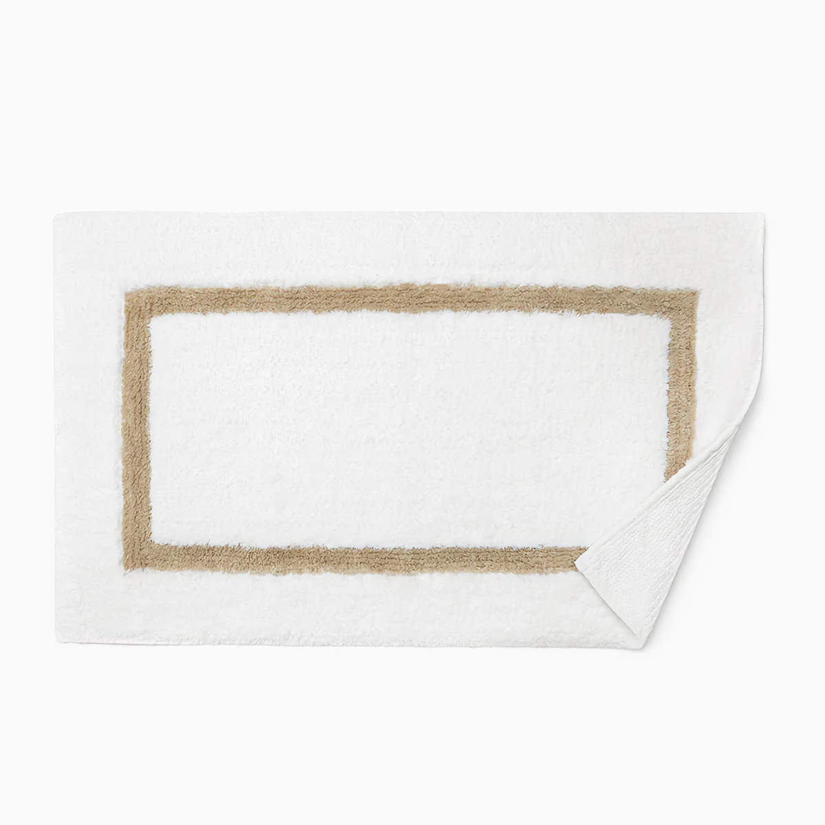 Sferra Lindo Bath Rugs in White/Sand with Fold