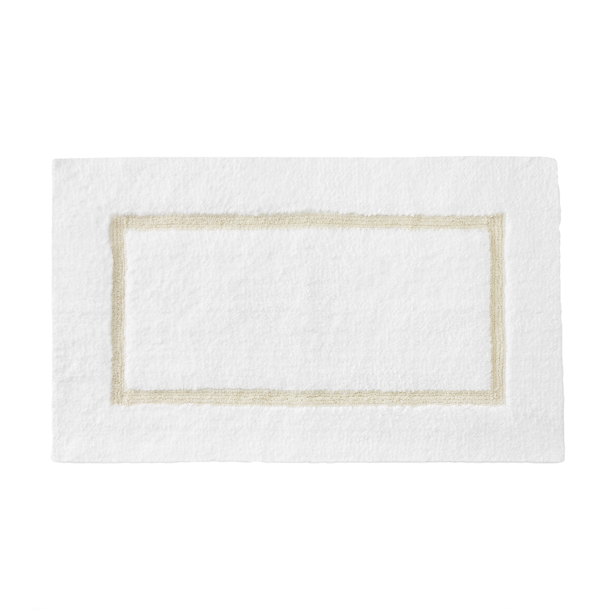 Full Topview of Sferra Lindo Bath Rugs in White Bisque Color