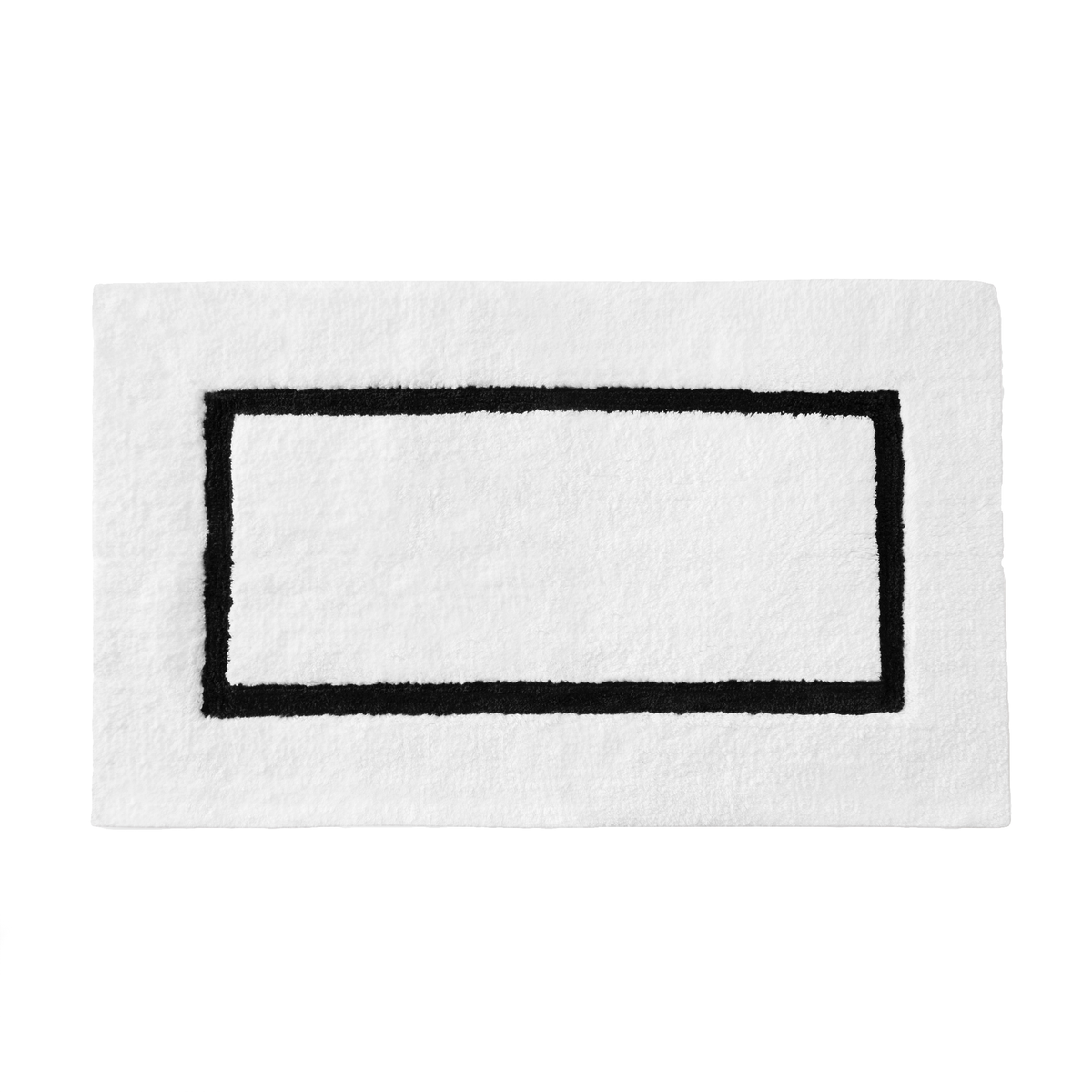 Full Topview of Sferra Lindo Bath Rugs in White Black Color