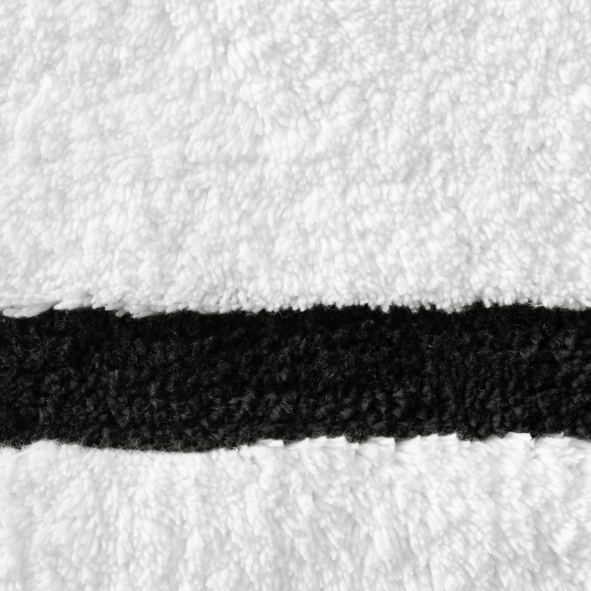 Swatch Sample of Sferra Lindo Bath Rugs in White Black Color