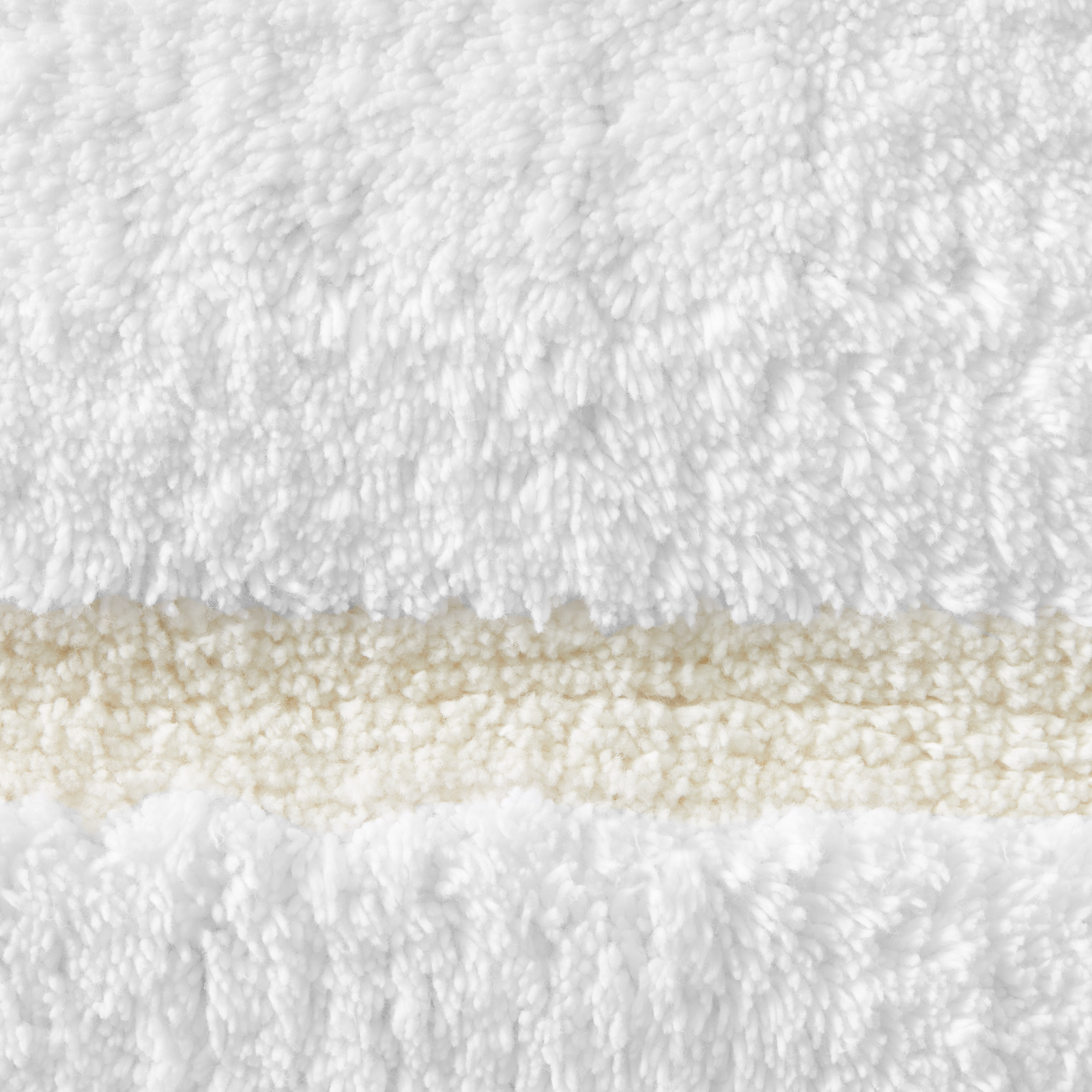 Topview of Sferra Lindo Bath Rugs in White Ivory  Color