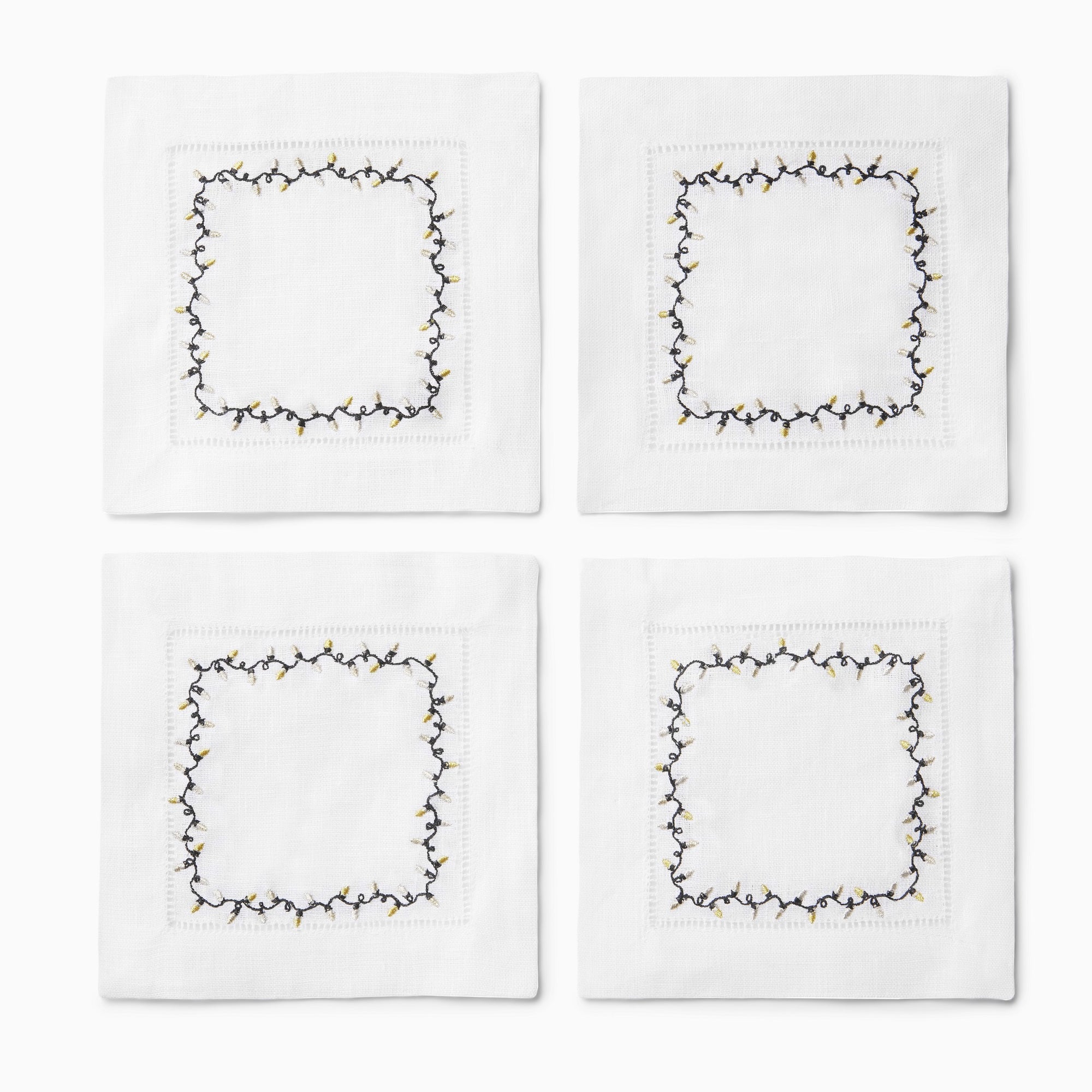 Clear Image of Sferra Luci Cocktail Napkins Gold/Silver Pack of 4