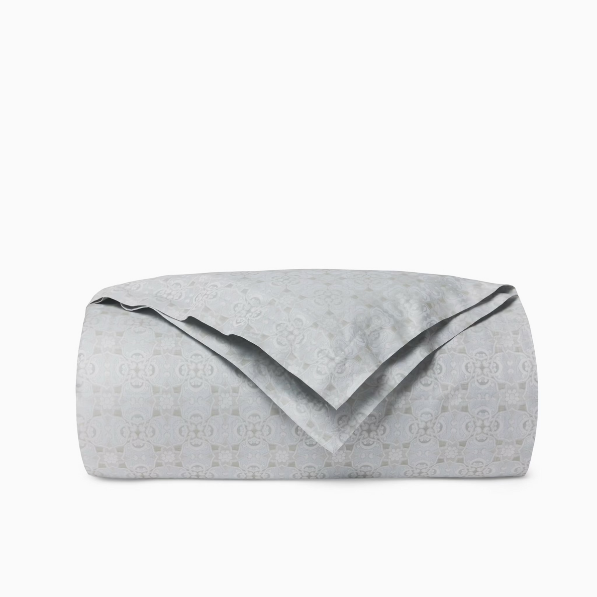 Folded Duvet Cover of Silver Sage Sferra Maiolica Collection