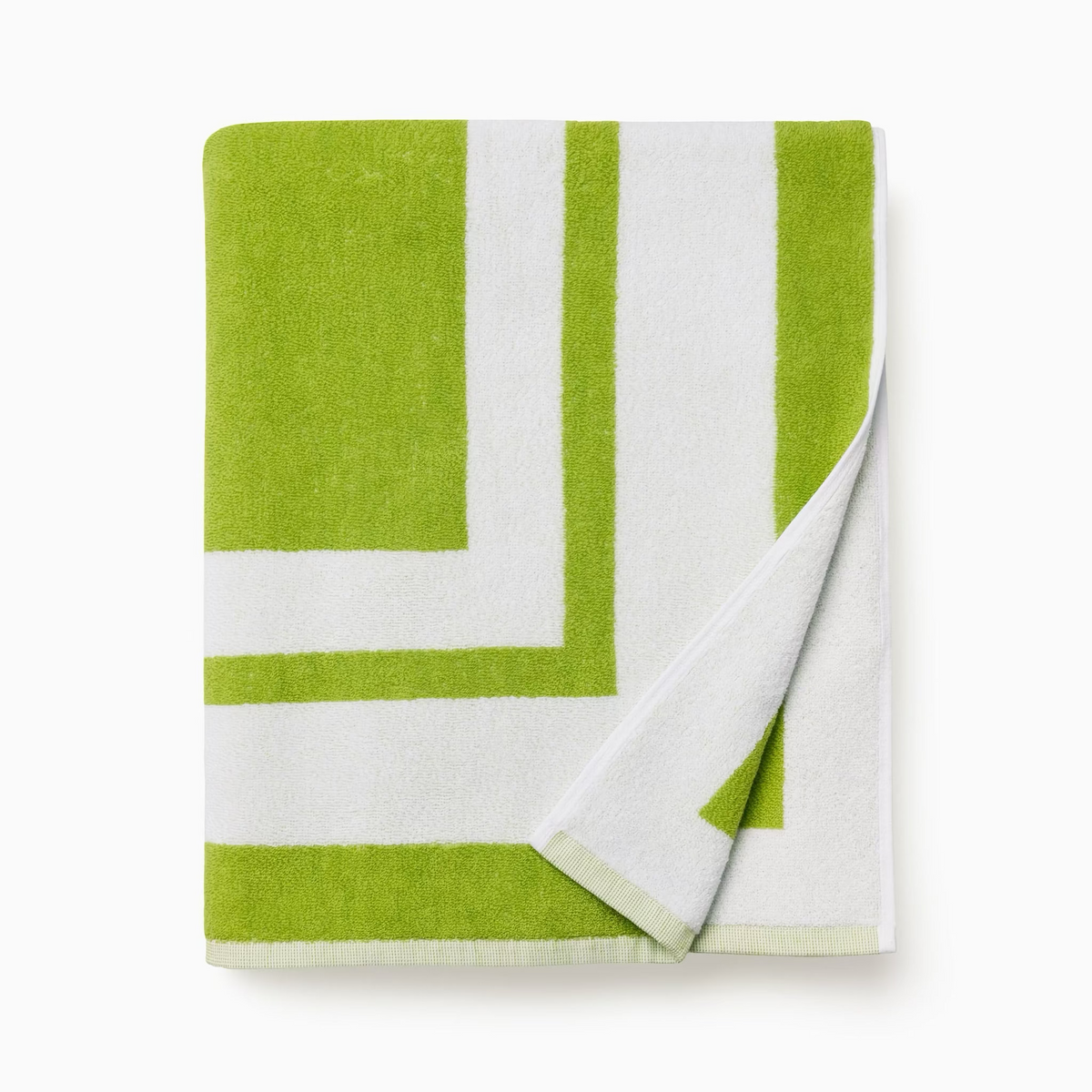 Folded Sferra Mareta Beach Towels in Kiwi color