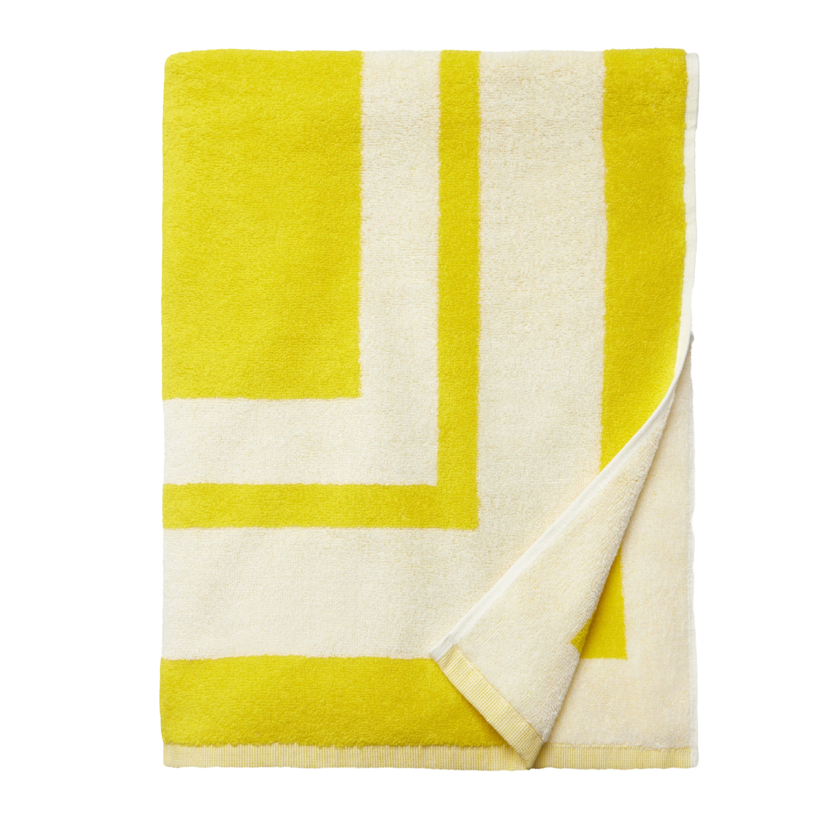 Folded Silo of Sferra Mareta Beach Towels Lemon Color