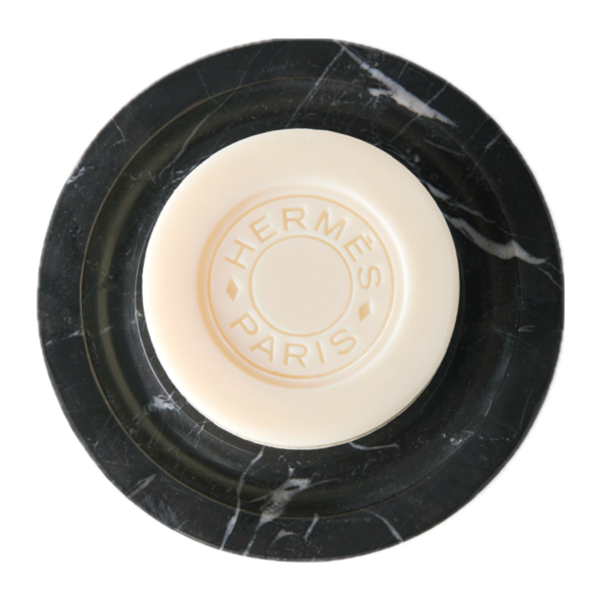 Top View of Soap Dish from Sferra Marquina Marble Bath Accessories