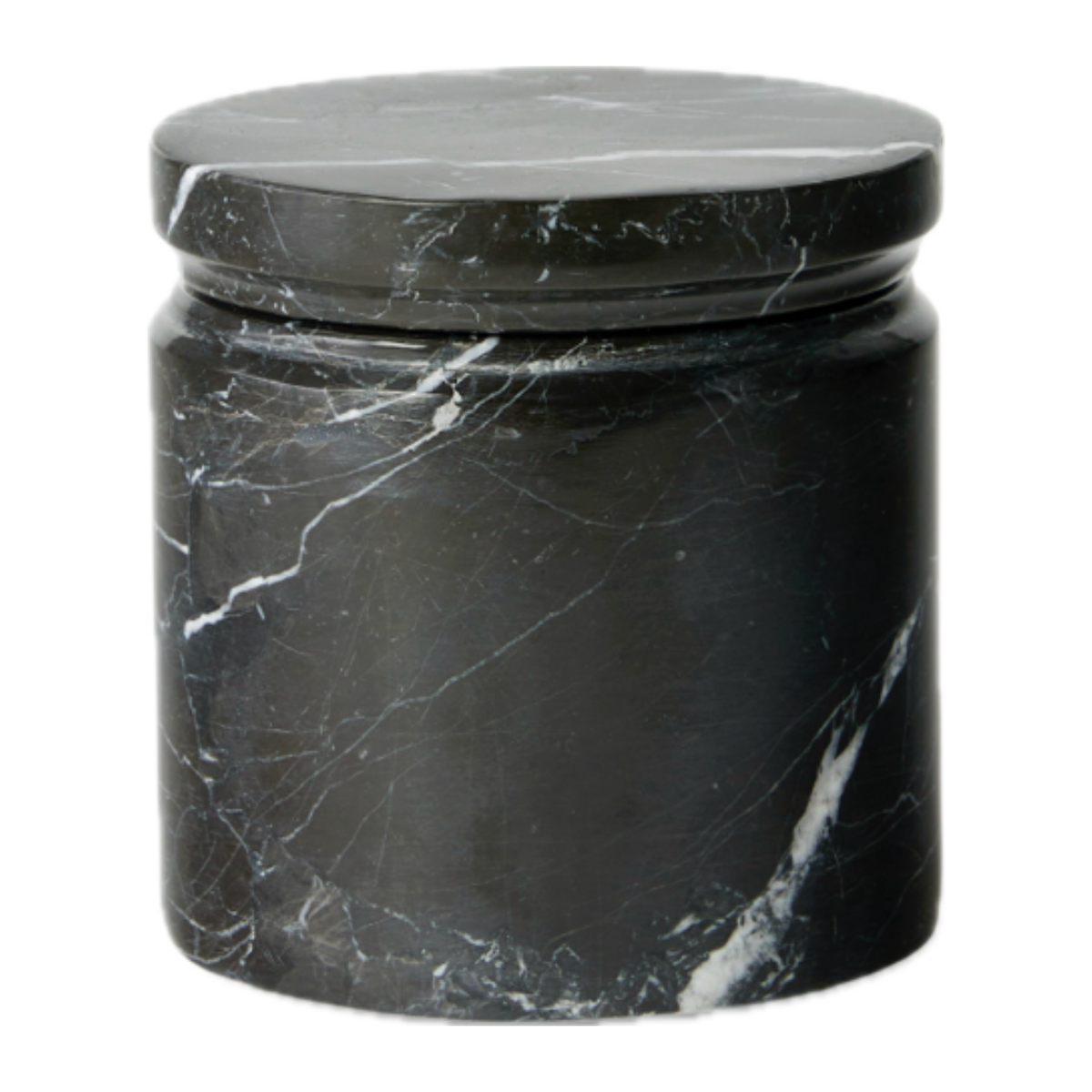 Closed Storage Jar from Sferra Marquina Marble Bath Accessories