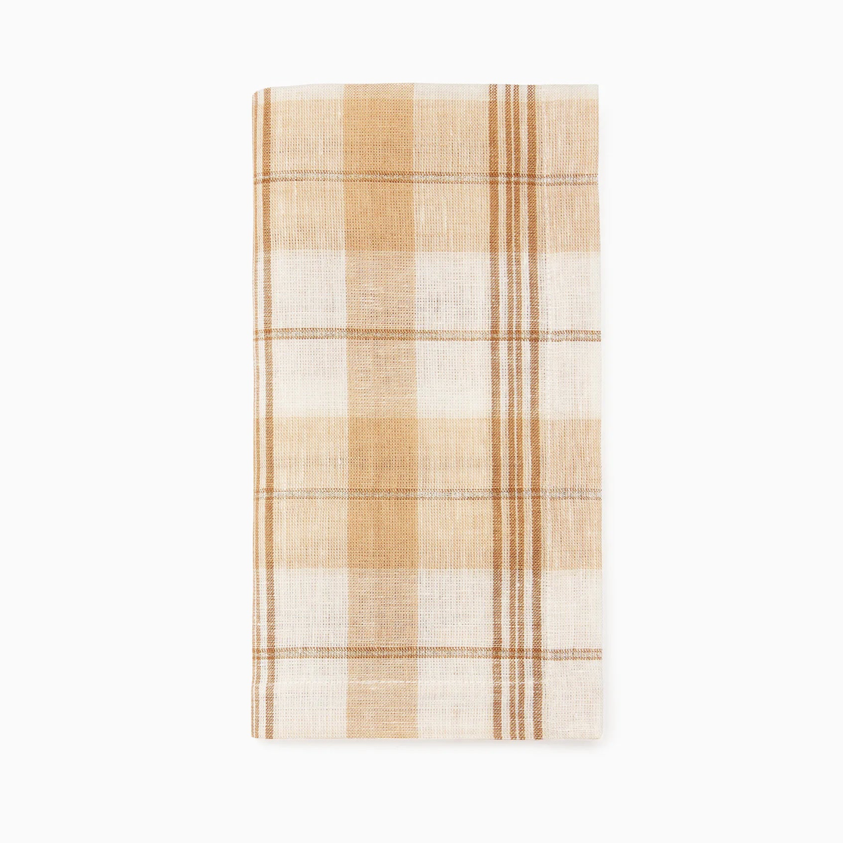 Sferra Masseria Dinner Napkin in Almond and Oyster colors—perfect for autumnal table decor—folded neatly