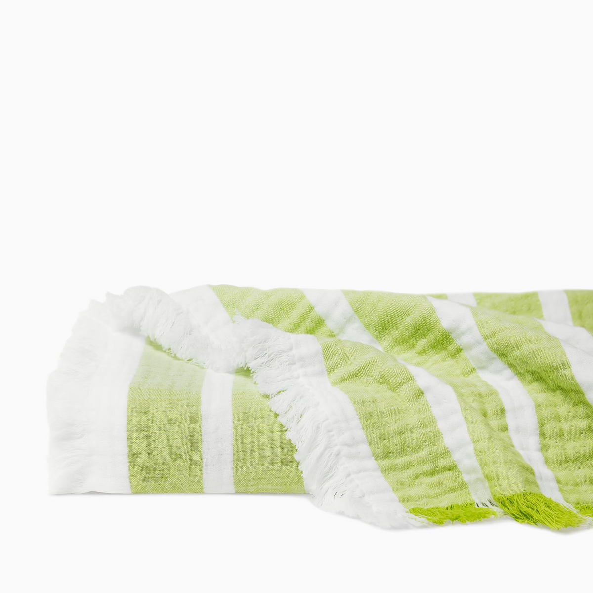 Detail View of Sferra Merlata Beach Towel in Kiwi color