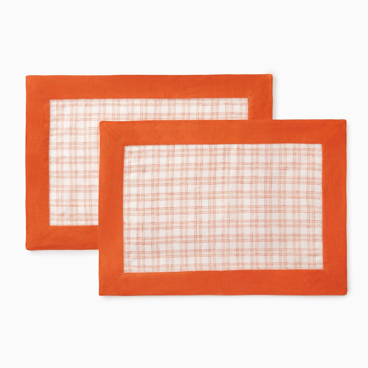 Placemats of Sferra Mikela Table Linens in Color Tangerine