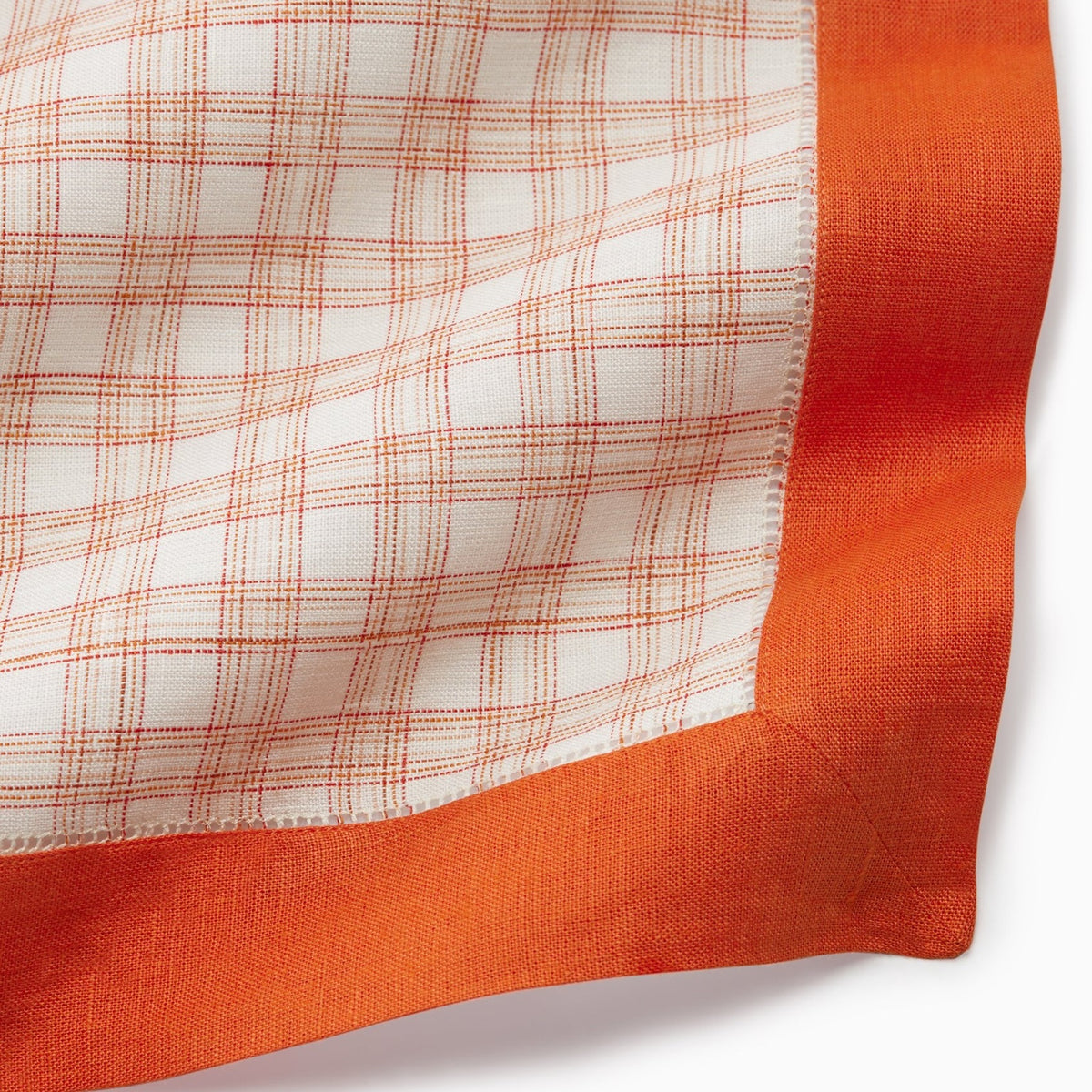 Swatch Sample of Sferra Mikela Table Linens in Color Tangerine