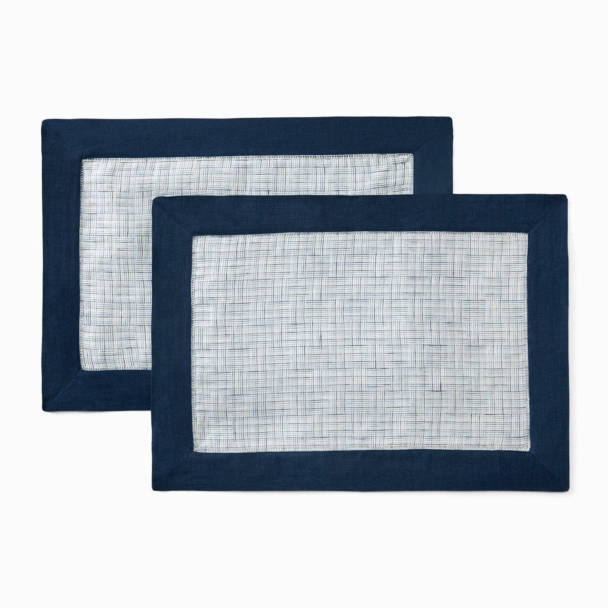 Placemats of Sferra Mikelina Table Linens in Color Navy