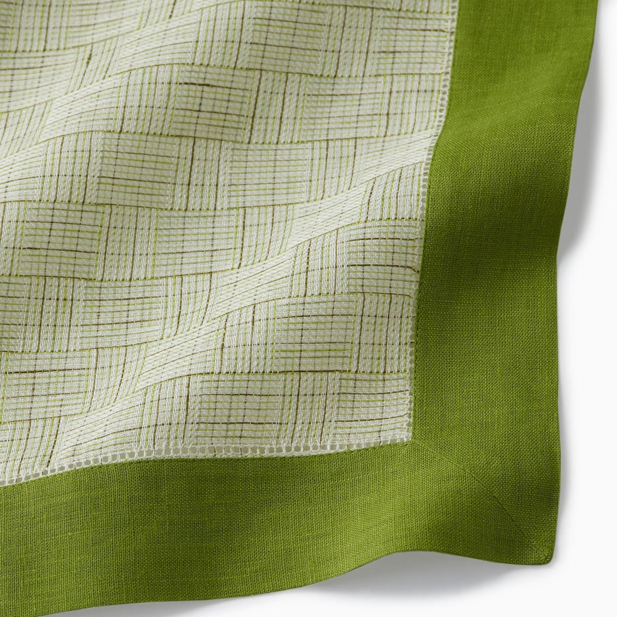 Swatch Sample of Sferra Mikelina Table Linens in Color Fern