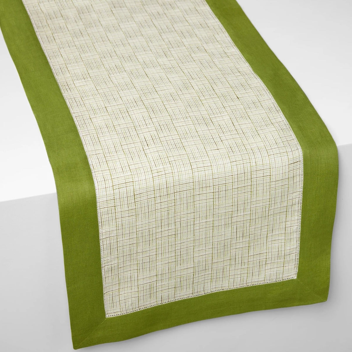 Table Runner of Sferra Mikelina Table Linens in Color Fern