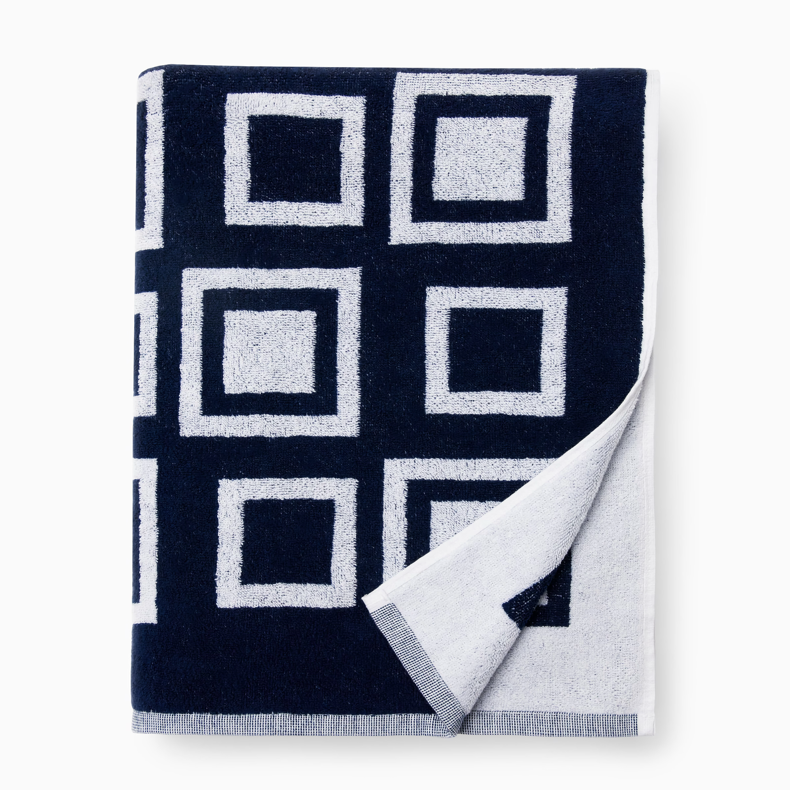 Folded Sferra Monterosso Beach Towels in Midnight