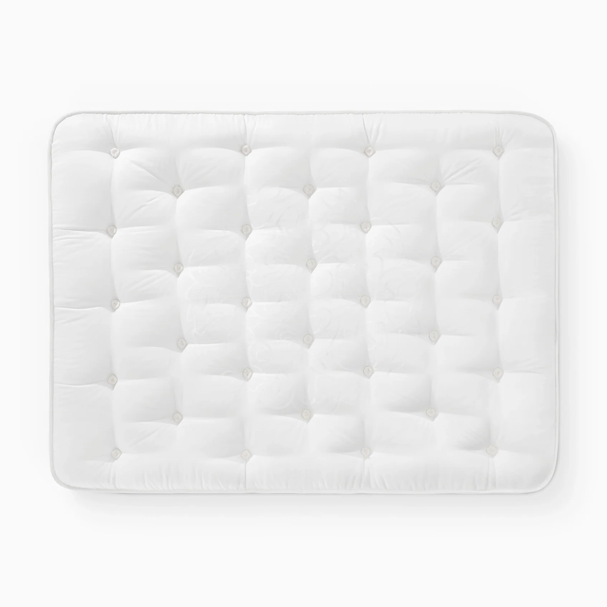 Rectangular luxury Sferra Nuvole CV Pillowtop Mattress with ergonomic support, quilted and tufted, shown flat on a plain white background.