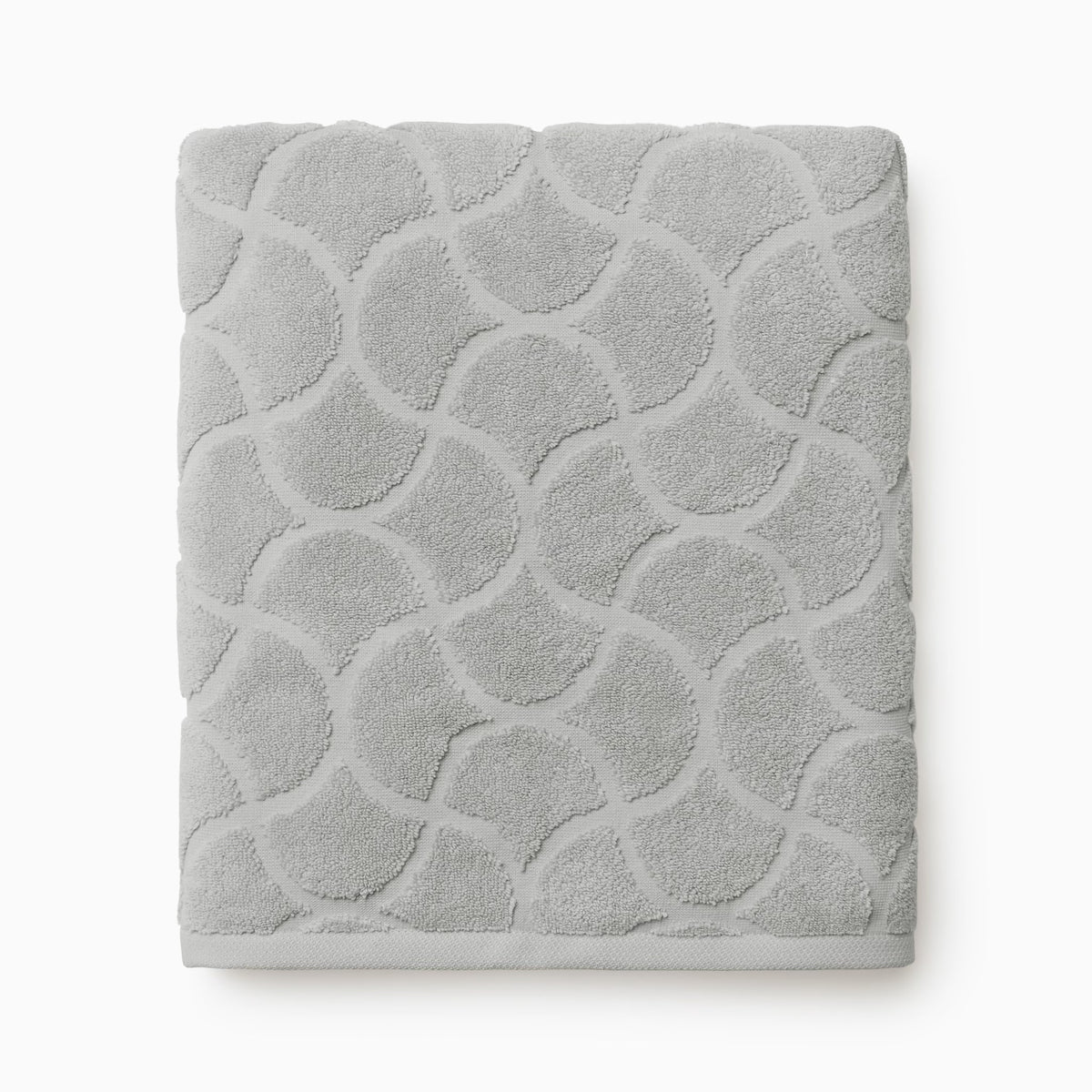 Folded Sferra Oasi Bath Sheet in Platinum color