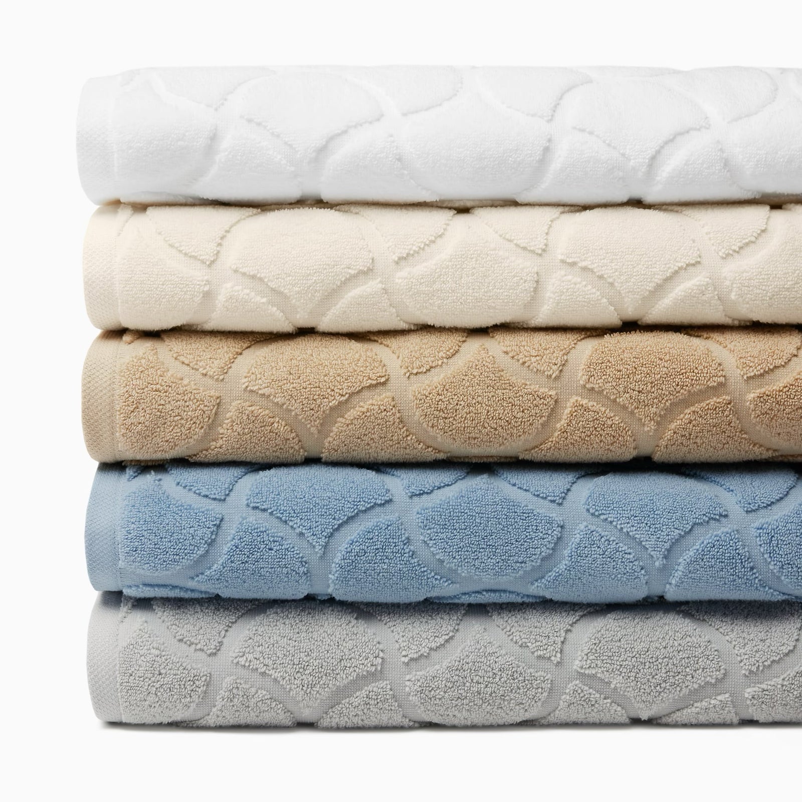 Stack of Sferra Oasi Bath Towels in all colors