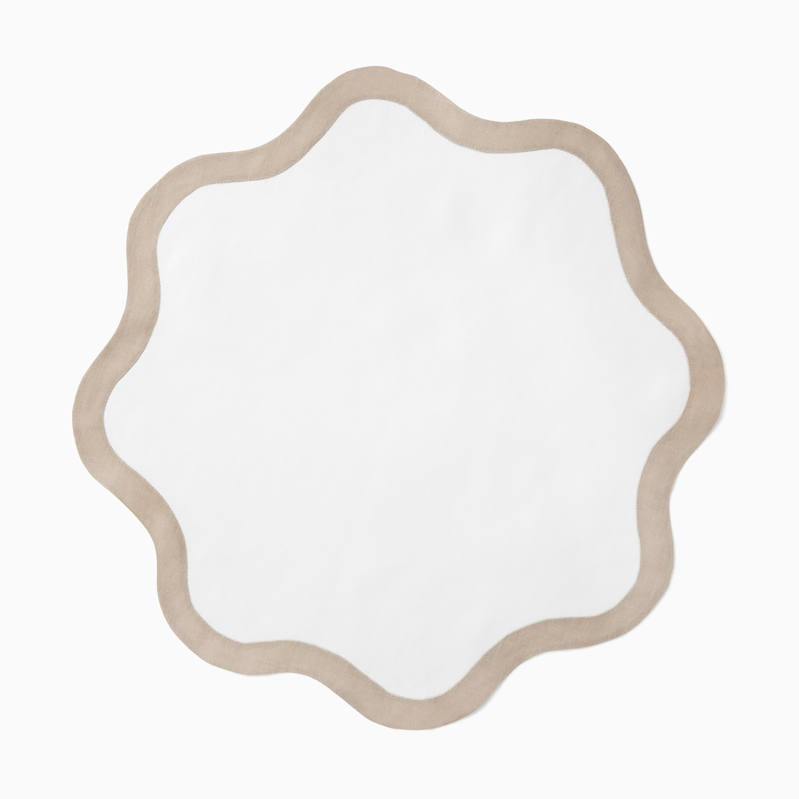 Sferra Dinner Napkin in White and Natural