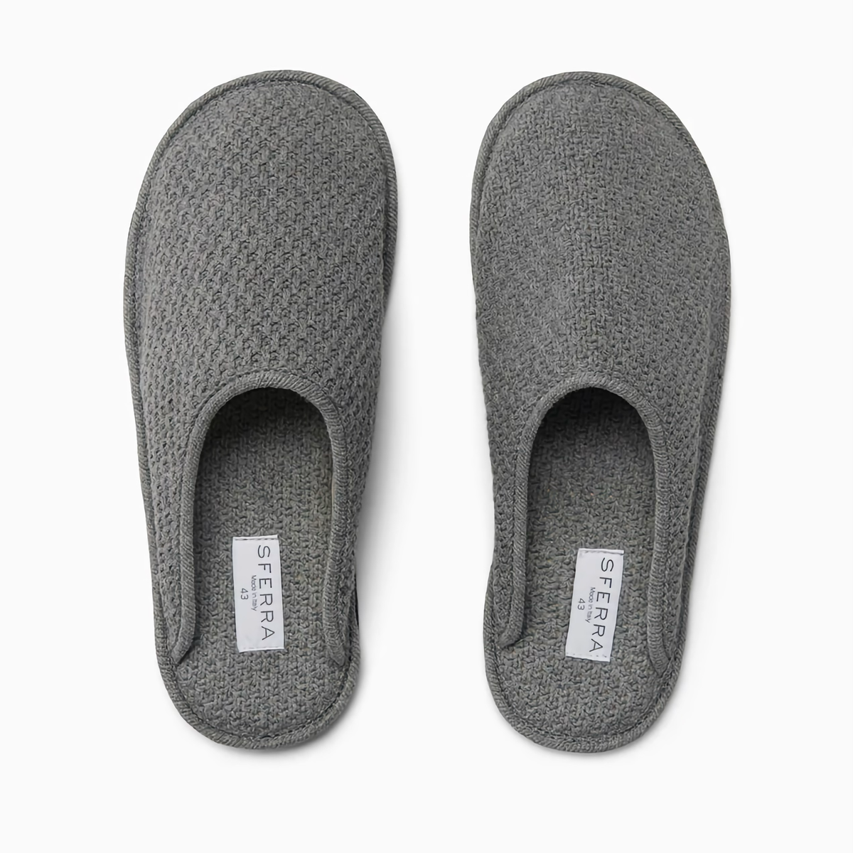 Top View of Pair of Grey Sferra Orsino Men&#39;s Slippers