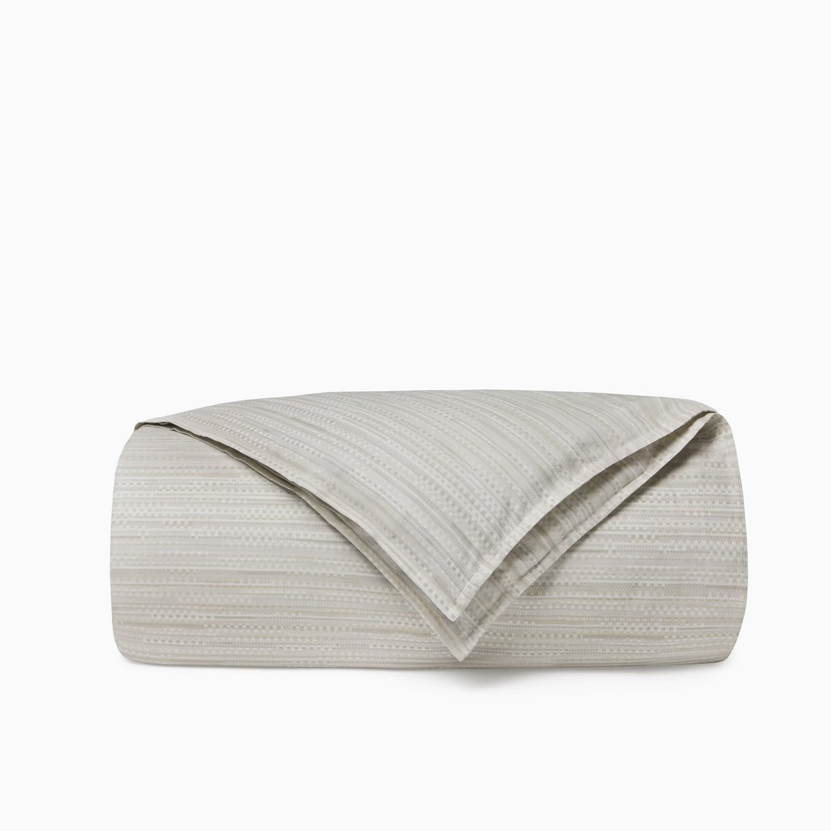 Folded Duvet Cover of Bone color Sferra Pellestrina Duvet Cover and Shams