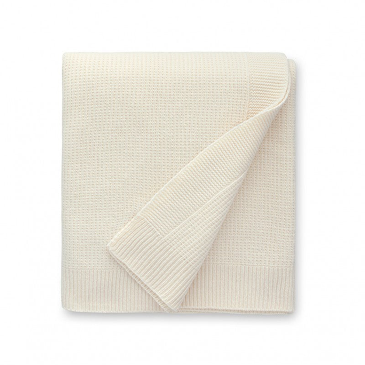 Folded Image of Sferra Pettra Throw in Eggshell Color
