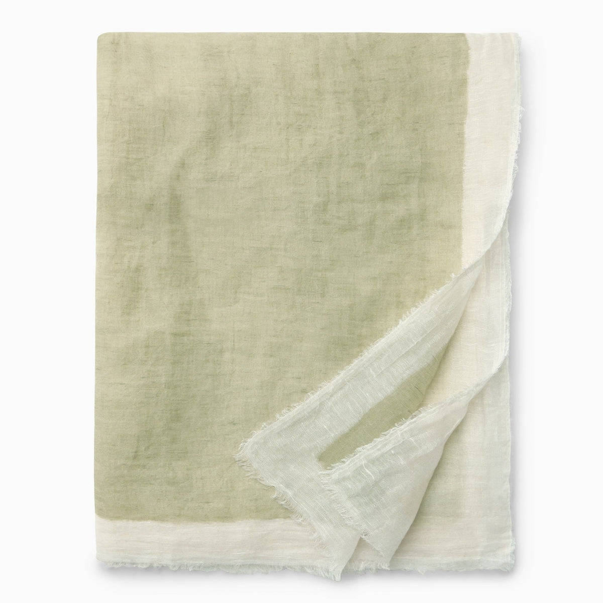 Folded Silo of Sferra Pitura Throw Blanket in Color Moss/Taupe
